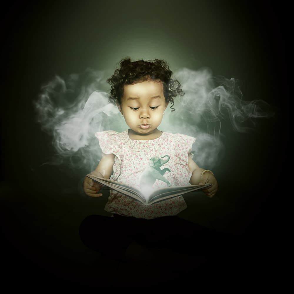Child's Enchanted Book by Pink Sword — canvas wall art