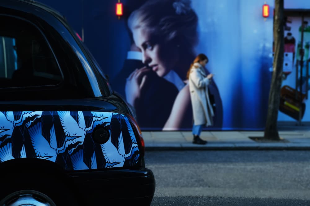 Urban Blue City Street by Josefina Melo — canvas wall art