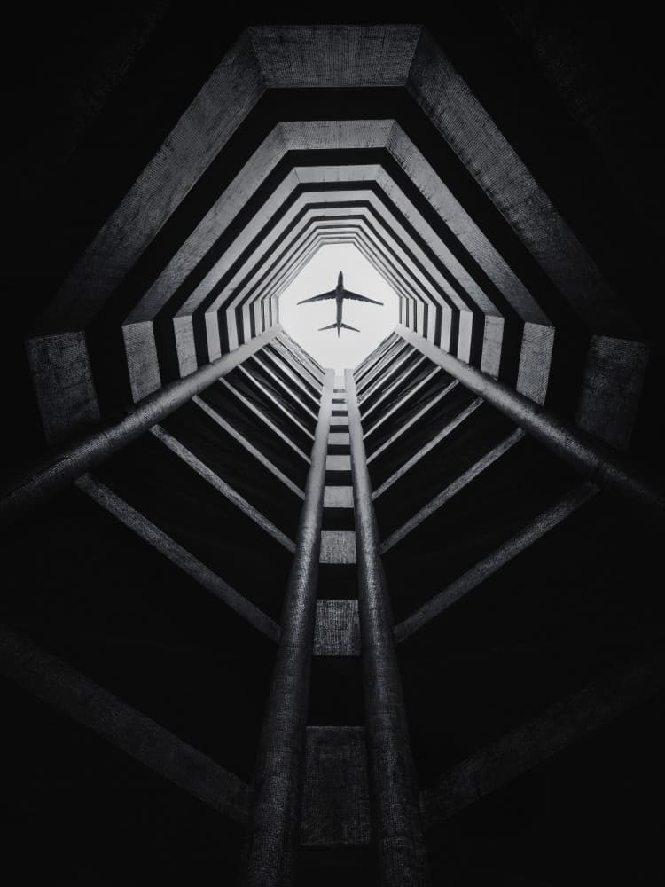 Plane Through Geometry by Nichole Chen — canvas wall art