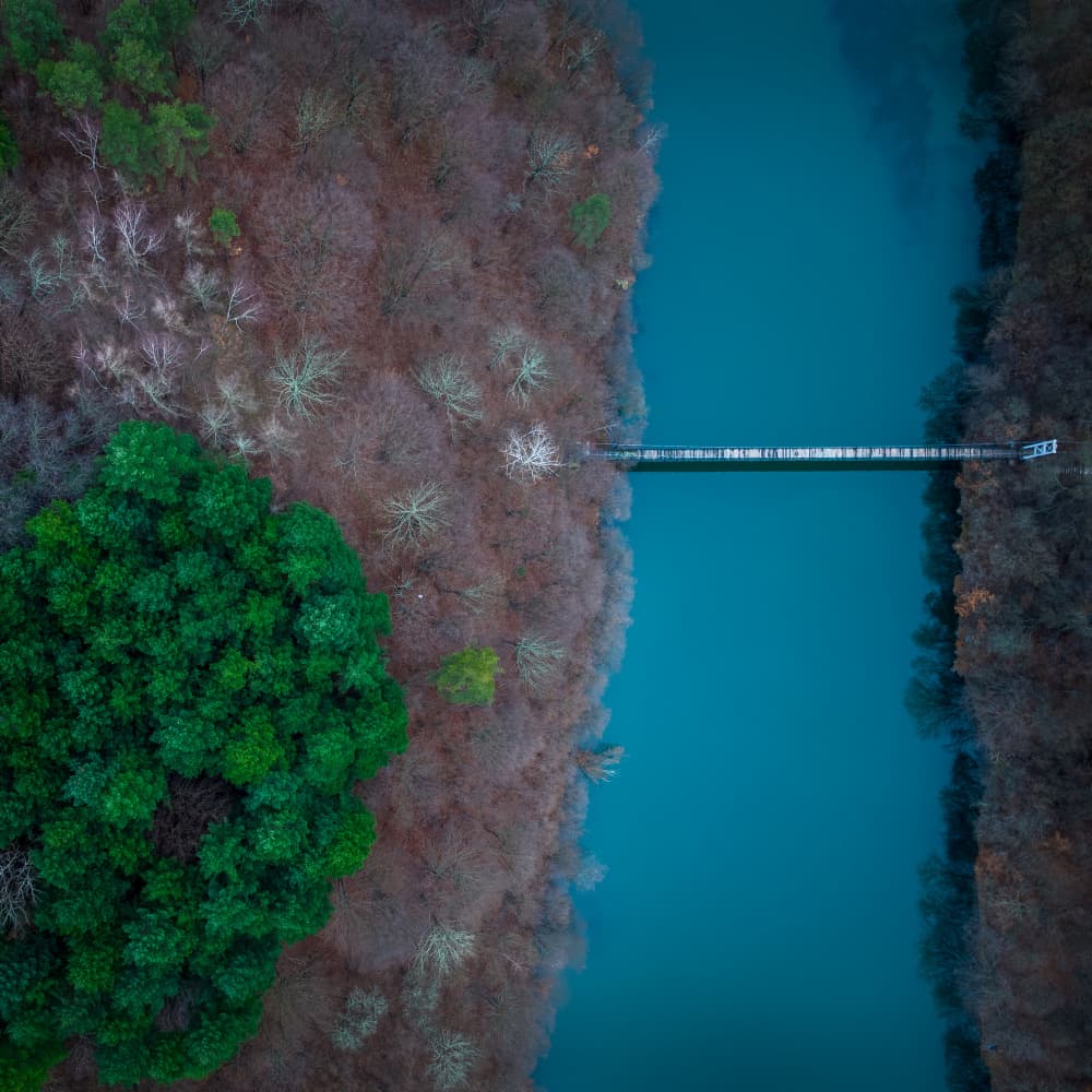 Emerald Forest River Bridge by Lubomir Vladikov — canvas wall art