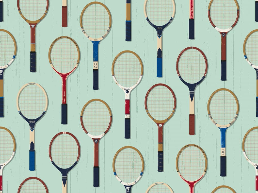Vintage Tennis Rackets by Alexandra Weise — canvas wall art