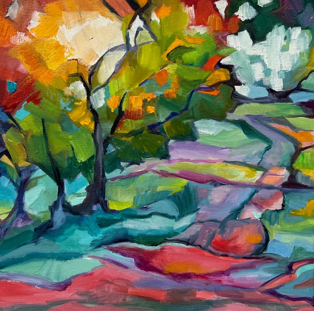 Vibrant Abstract Landscape by Maxine Shore — canvas wall art