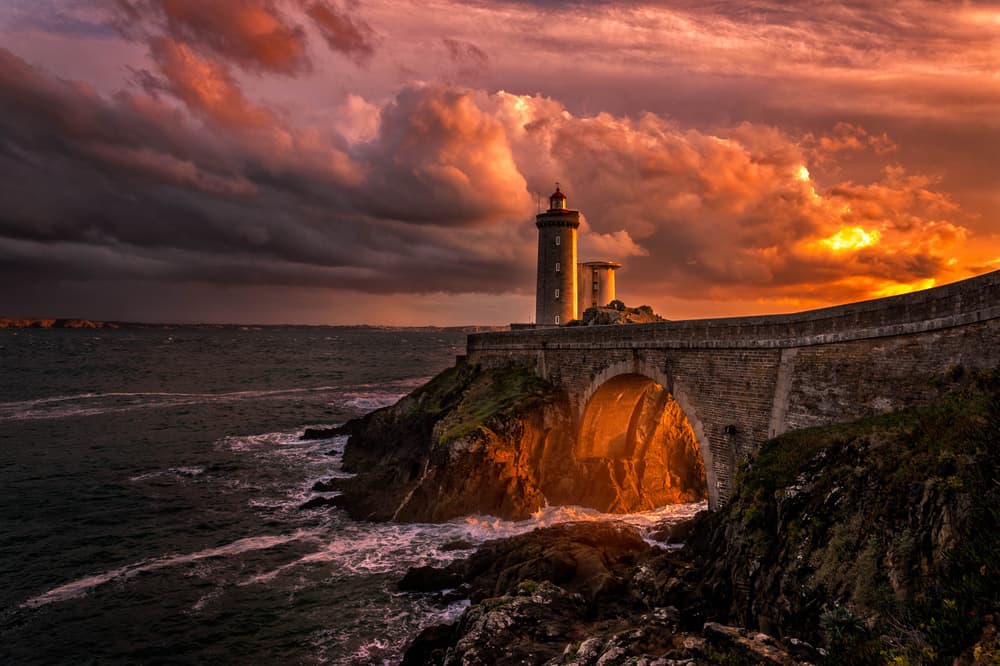 Stormy Lighthouse Sunset