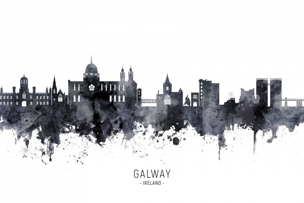 Galway Ireland Skyline by Michael Tompsett — canvas wall art