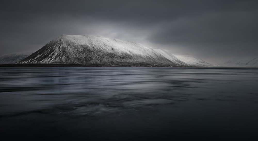 Moody Winter Mountain by Liloni Luca — canvas wall art