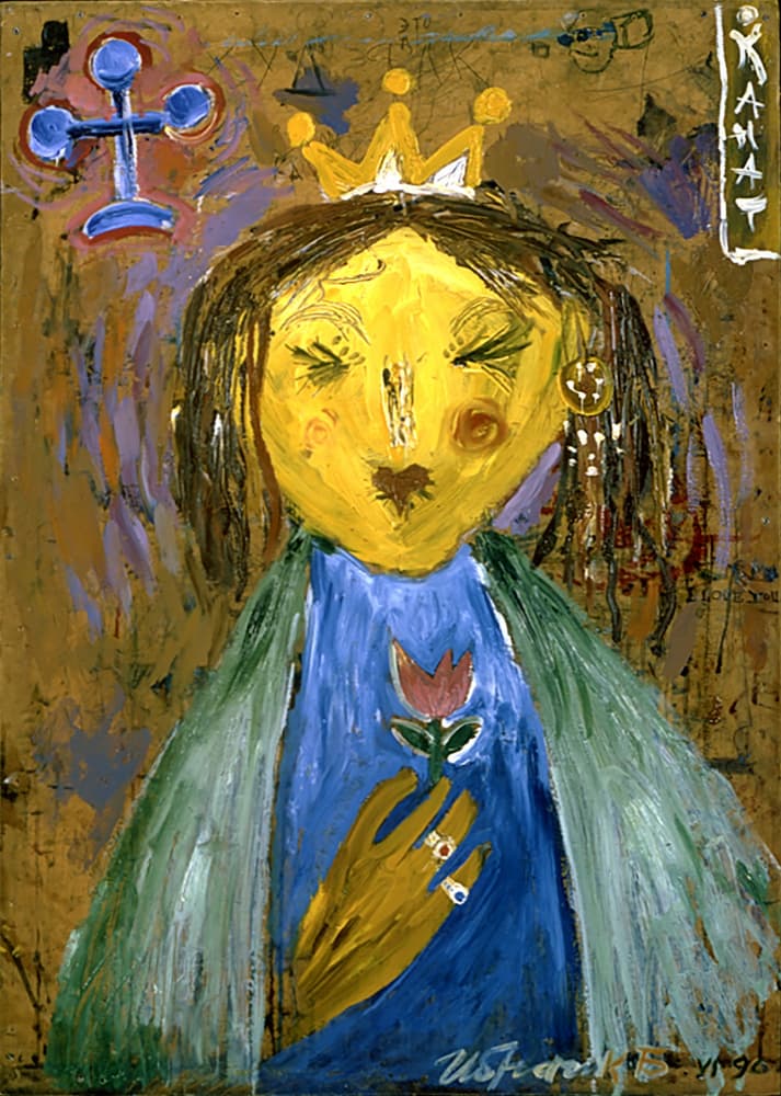 Expressionist Queen With Flower by Kanat Ibragimov — canvas wall art