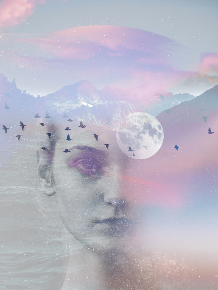 Dreamy Mountain Woman by Gemma Bardot — canvas wall art