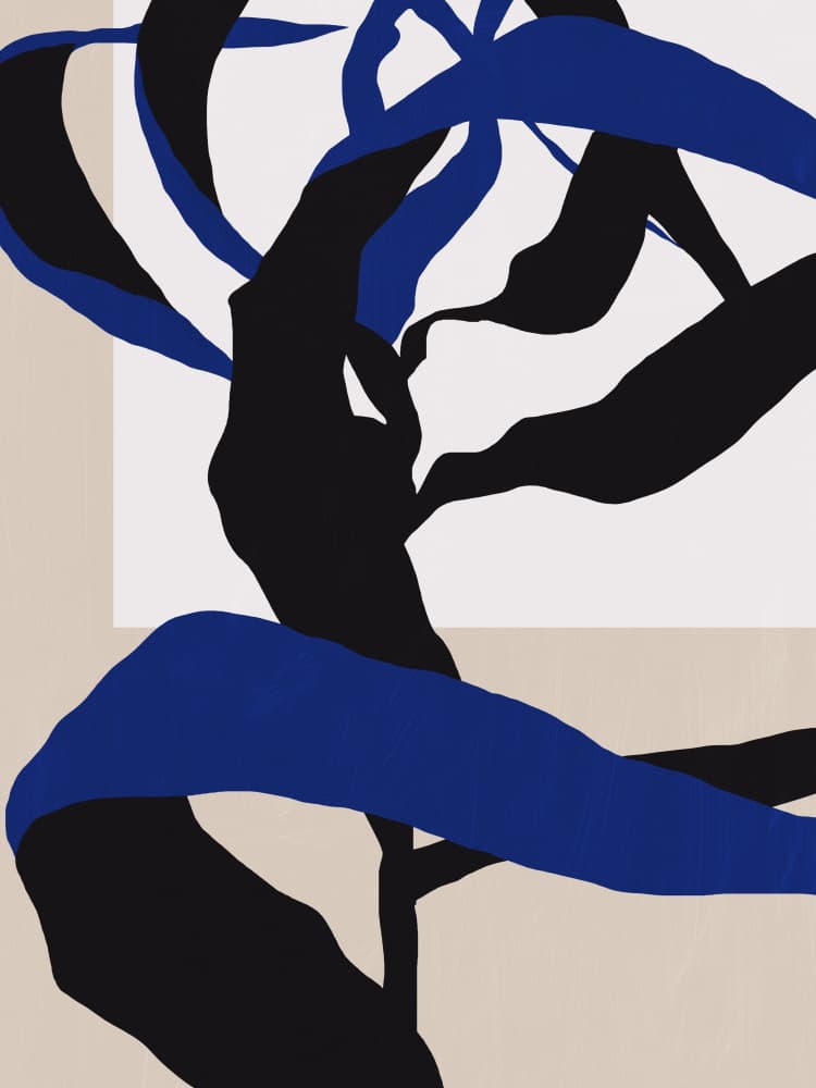 Modern Blue Swirls by Little Dean — canvas wall art
