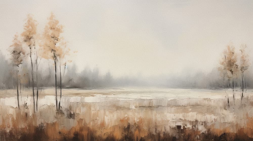 Misty Autumn Field by Bilge Paksoylu — canvas wall art
