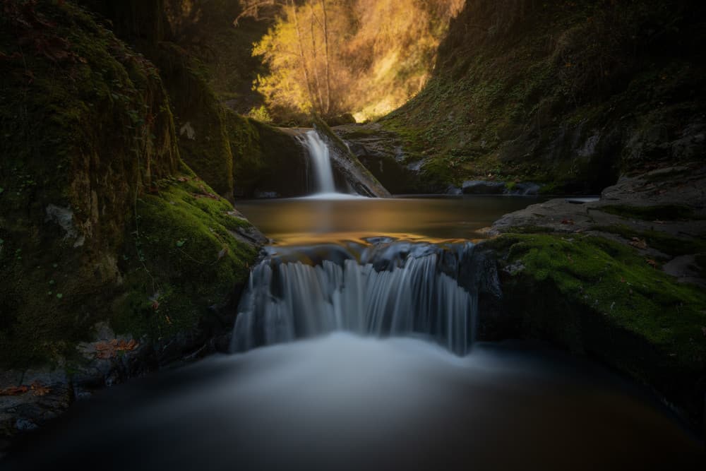 Tranquil Forest Waterfalls by Chao Feng 天馬 — canvas wall art