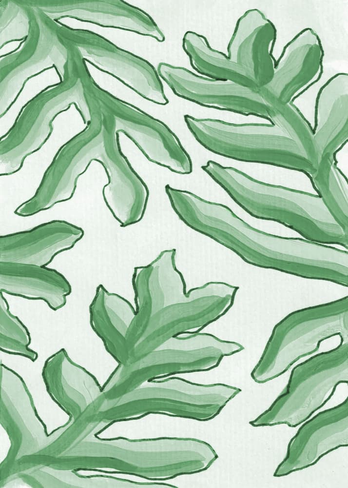 Flowing Green Leaves by Lori Ann Folz — canvas wall art