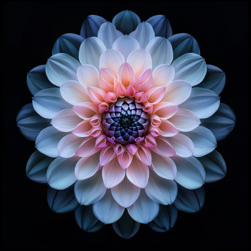 Elegant Gradient Dahlia by Bilge Paksoylu — canvas wall art