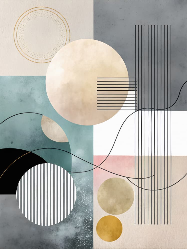 Calm Modern Geometry by Miguel Bruzual — canvas wall art