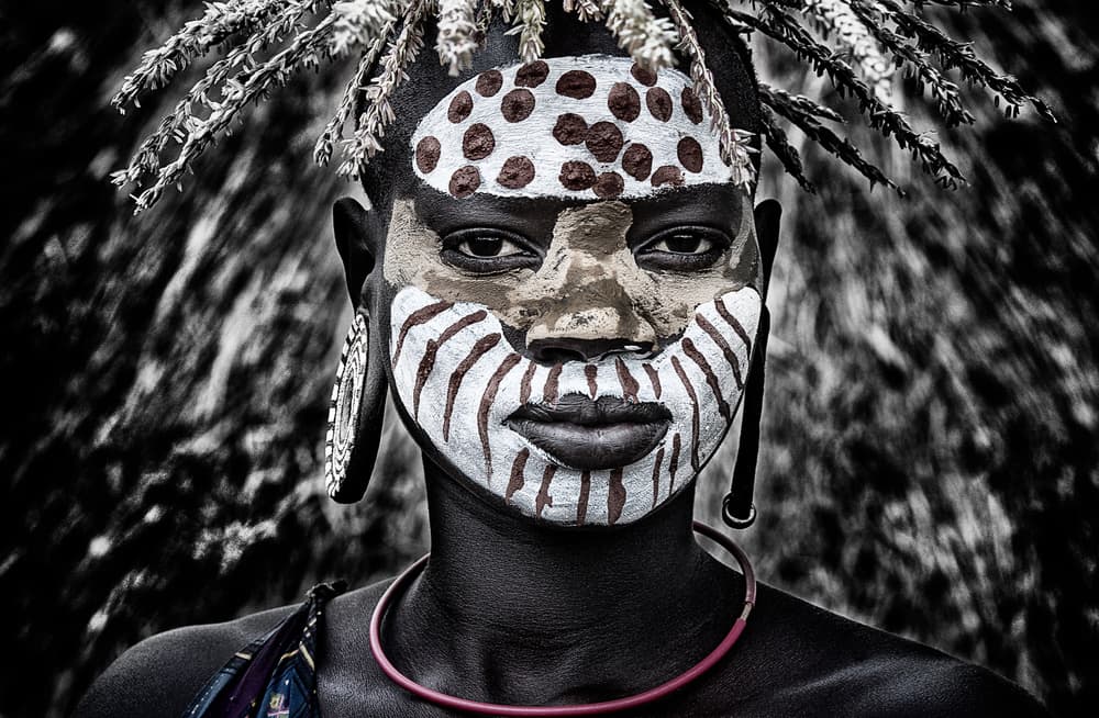 Indigenous Painted Face by Joxe Inazio Kuesta Garmendia — canvas wall art