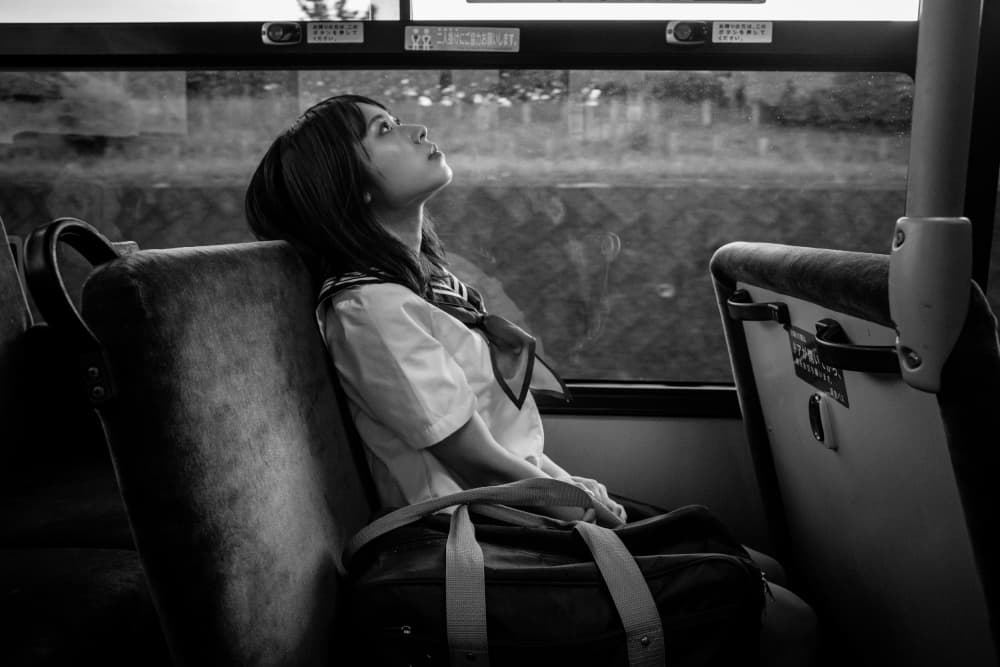 Pensive Student On Bus by yuimei — canvas wall art