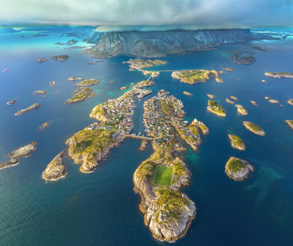Island Village Football Field by Jie Jin — canvas wall art