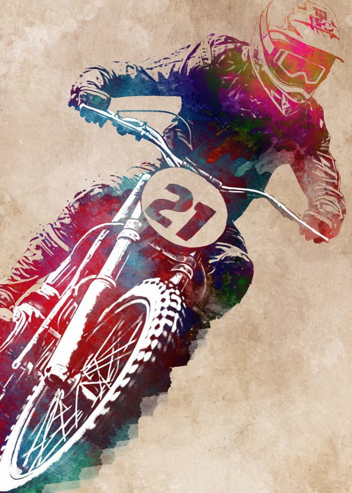 Vibrant Motocross Action by Justyna Jaszke — canvas wall art