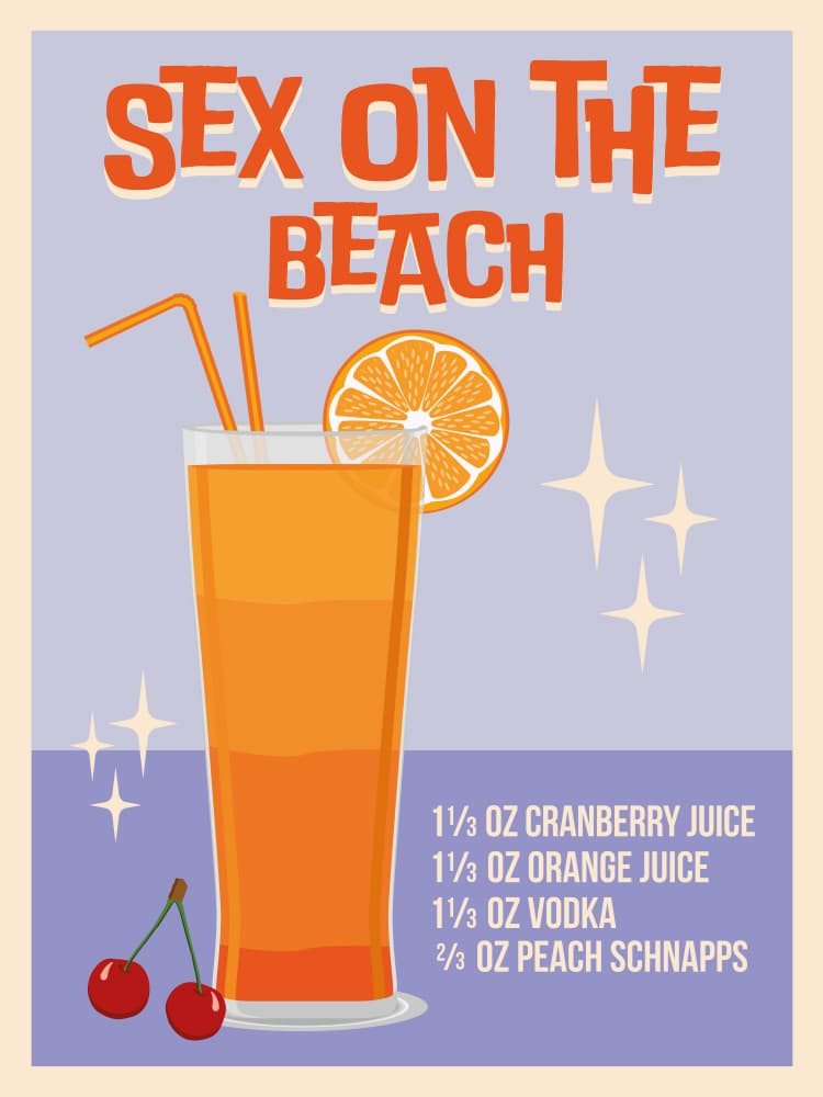 Sex On The Beach Recipe by WallChart Art Studio — canvas wall art