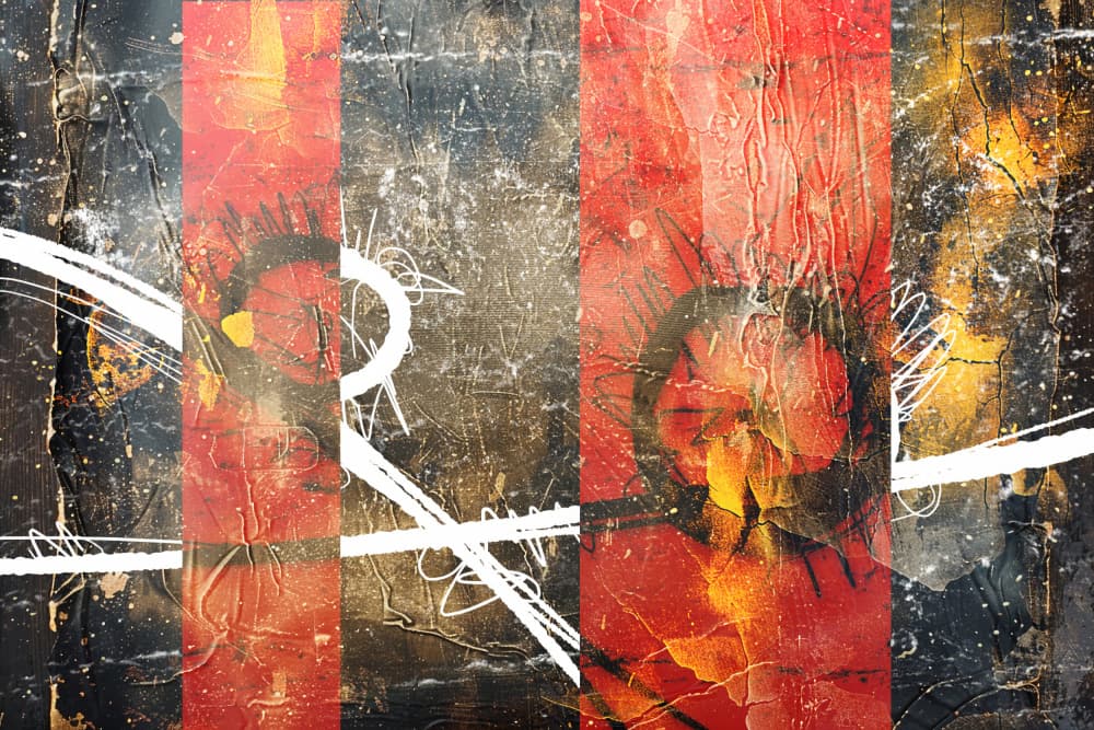 Dynamic Red Grunge Abstract by Rafal Kulik — canvas wall art
