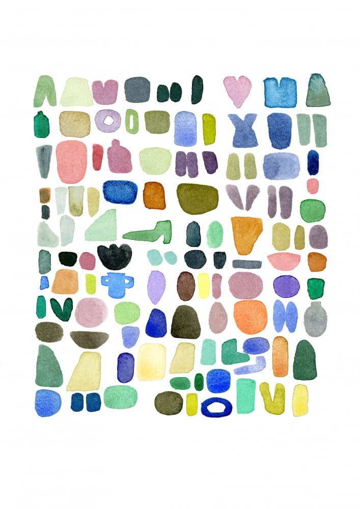 Abstract Pastel Shapes by Louise van Terheijden — canvas wall art