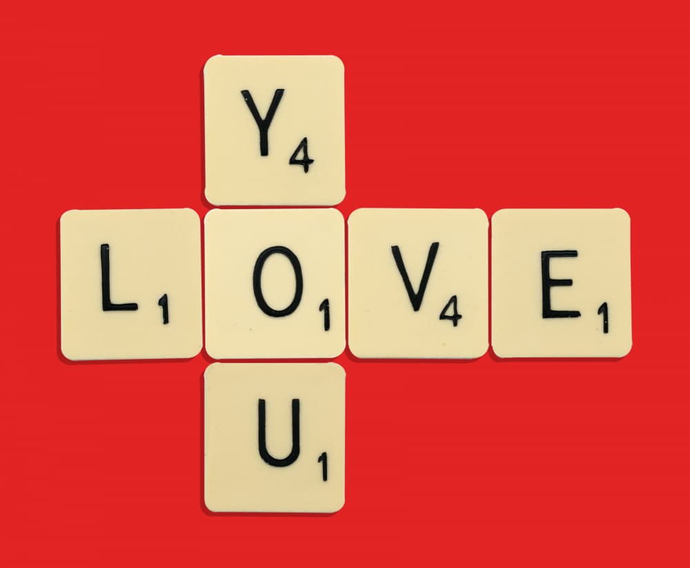 Romantic Scrabble Message by Florent Bodart — canvas wall art