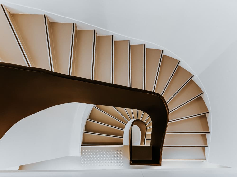 Winding Spiral Staircase by Michael Eßig — canvas wall art