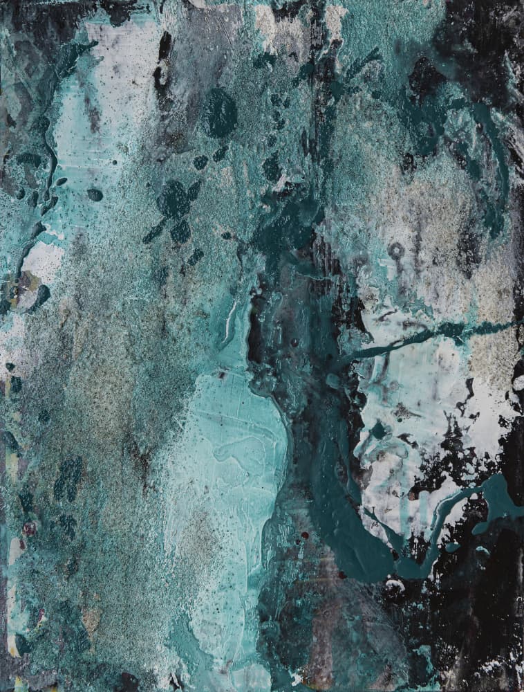 Teal Grunge Texture by Deb Chaney — canvas wall art