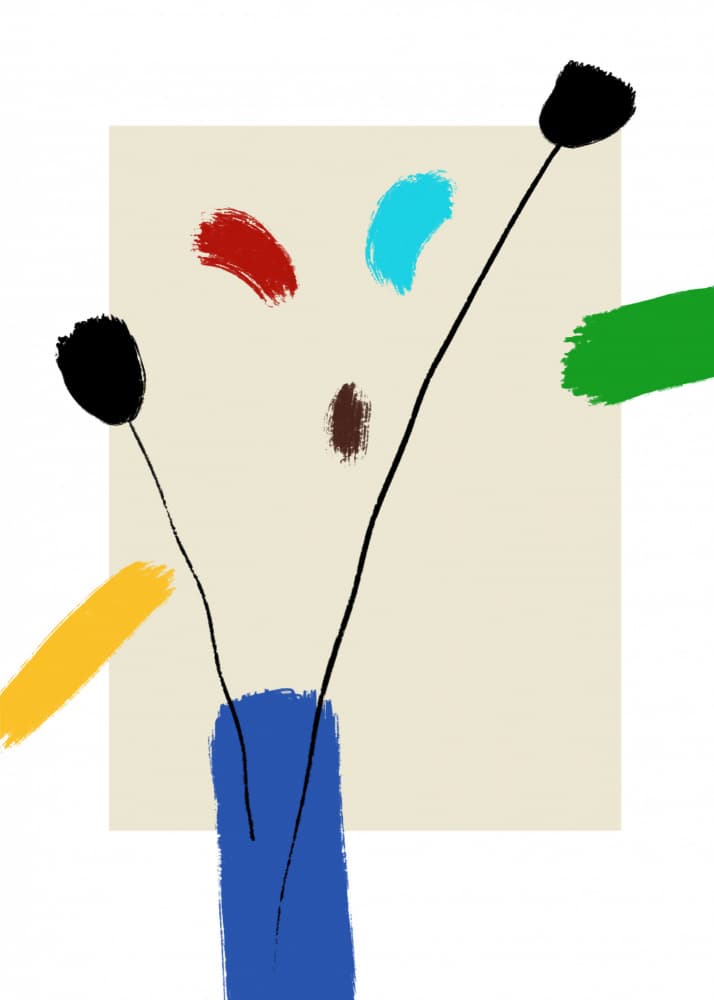 Colorful Abstract Blooms by Cesare Bellassai Art — canvas wall art