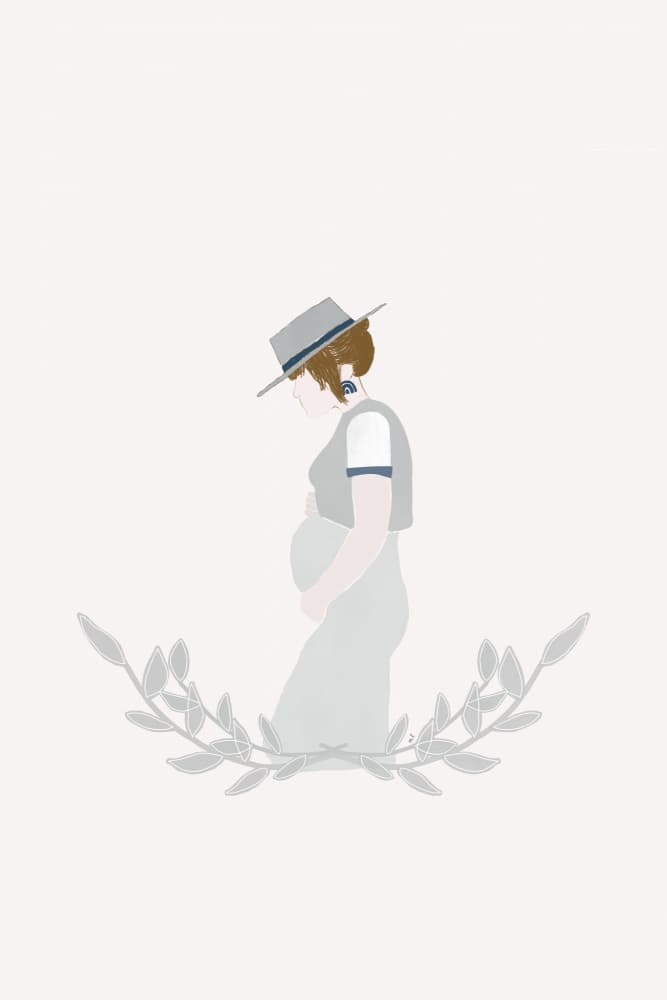Pregnant Woman's Serenity by Menina Lisboa — canvas wall art