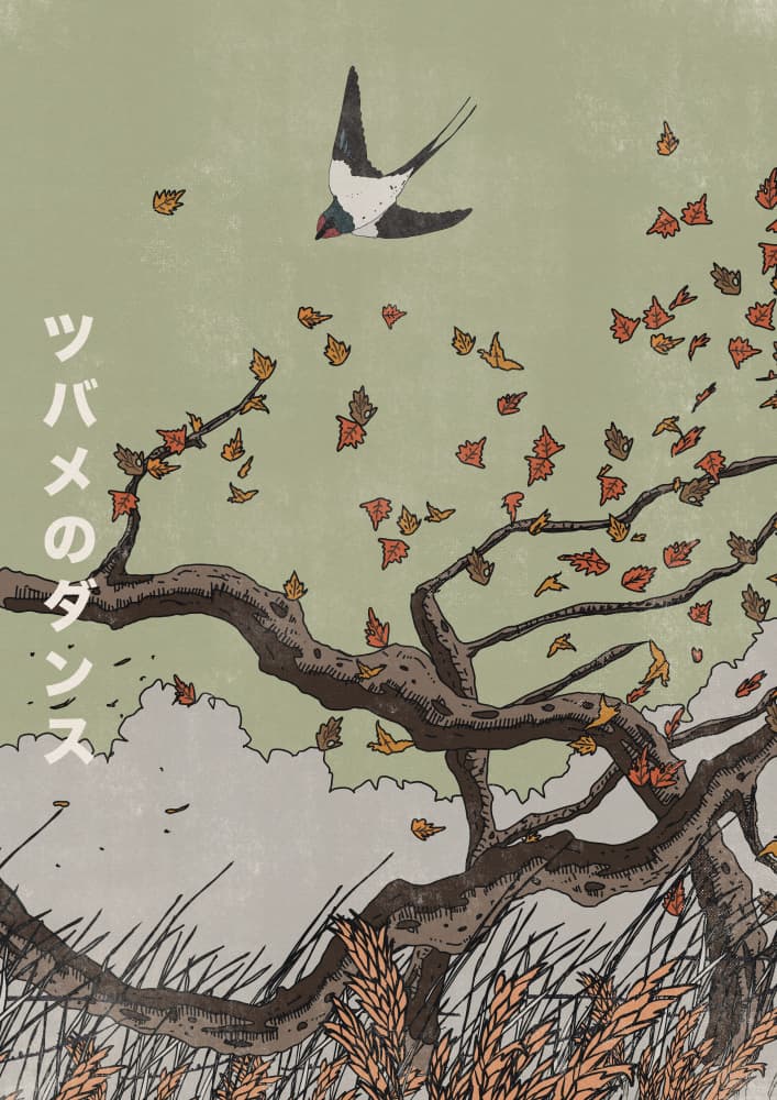 Swallow's Autumn Dance by Nicholas — canvas wall art