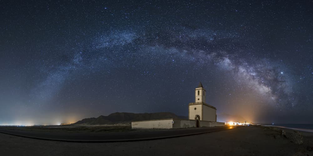Serene Church Under Stars by Manuel Jose Guillen Abad — canvas wall art