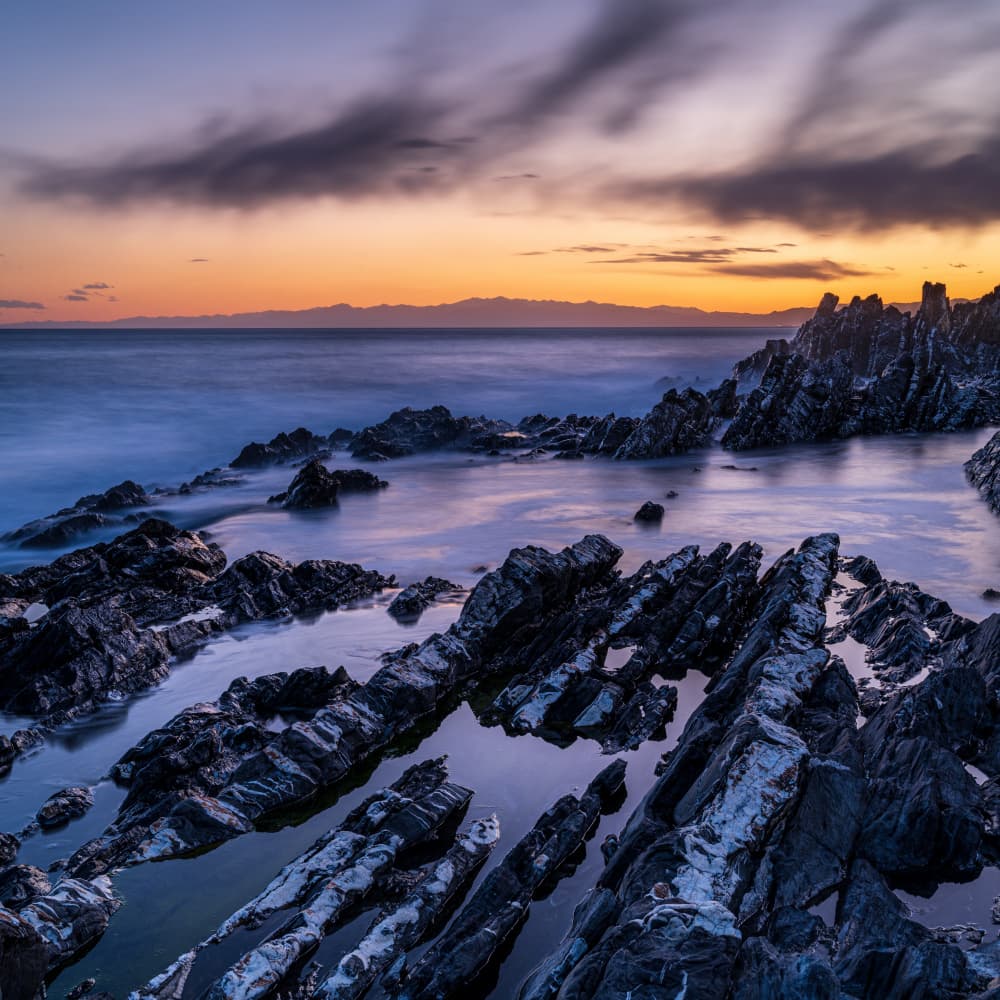 Twilight Rocky Coast by Franco Ameli — canvas wall art