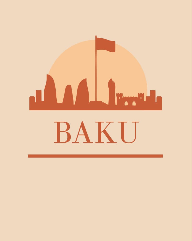 Baku City Skyline by Emiliano Deificus — canvas wall art
