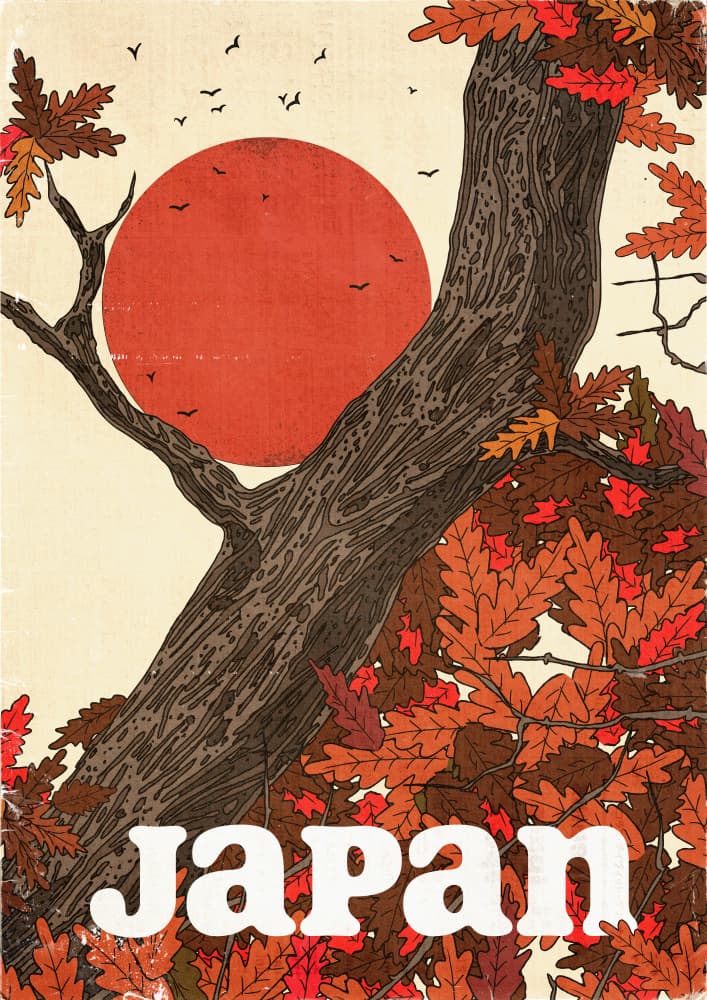 Japanese Autumn Sun by Nicholas — canvas wall art