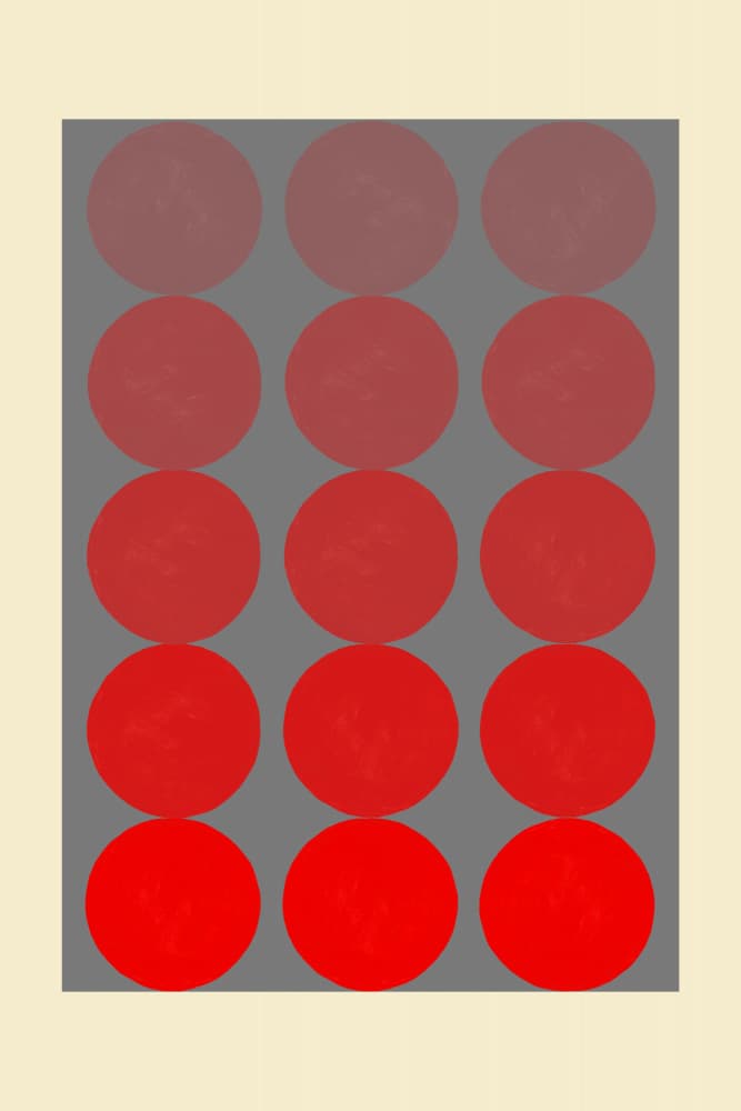 Red Gradient Circles by Rosana Laiz Blursbyai — canvas wall art