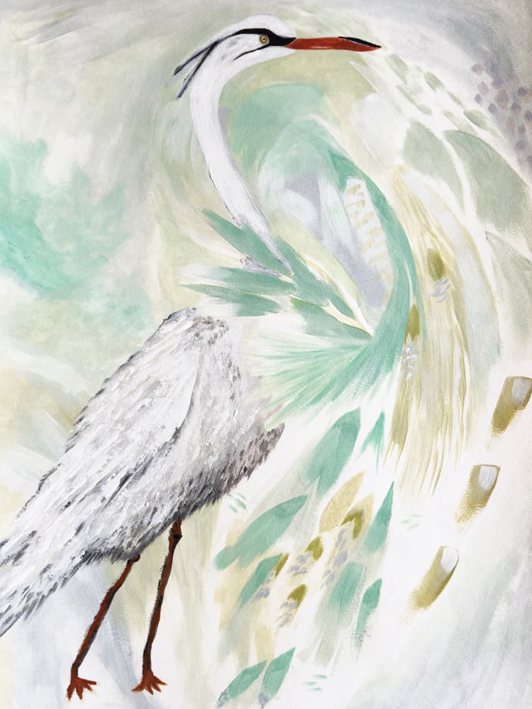 Abstract White Heron