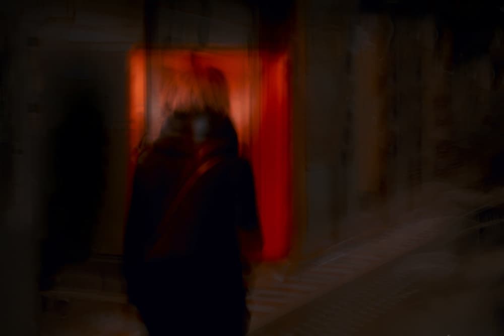 Mysterious Figure Red Light by Rudi Jacobs — canvas wall art
