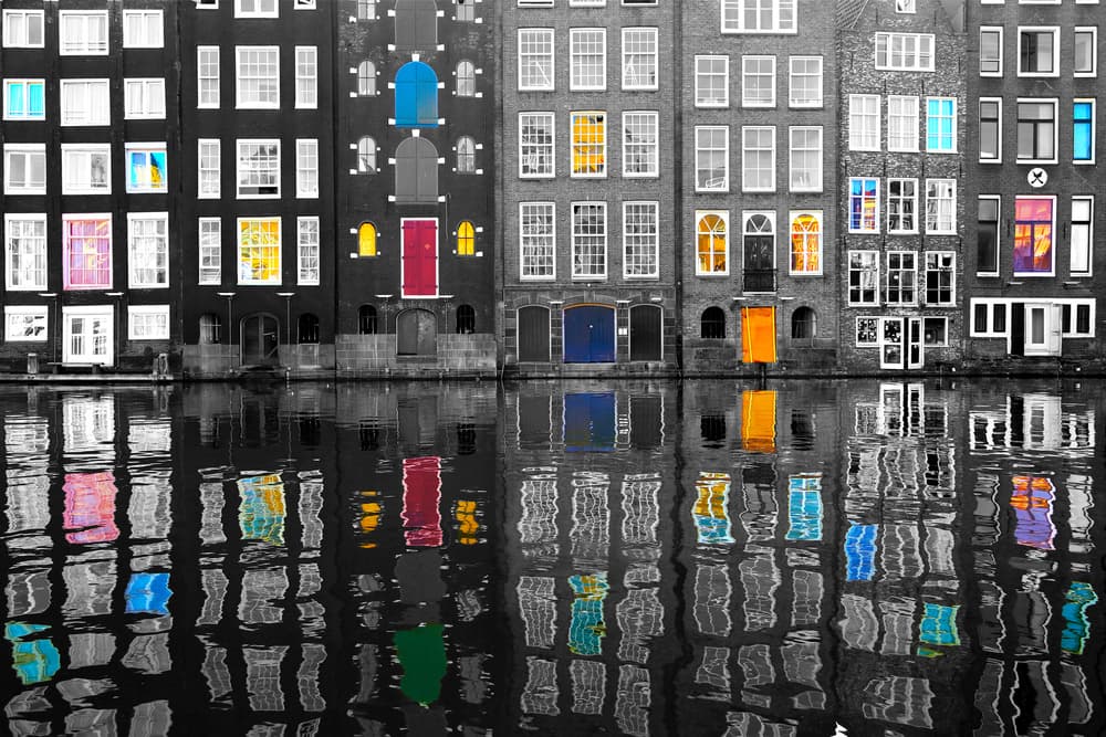 Colorful Canal Reflections by Igor Shrayer — canvas wall art