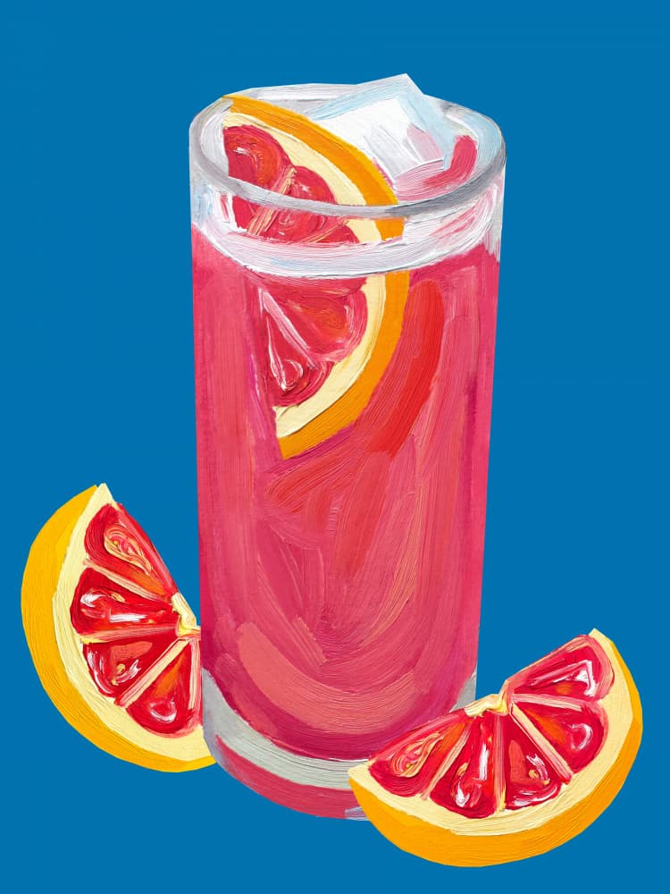 Pink Grapefruit Cocktail by Alice Straker — canvas wall art