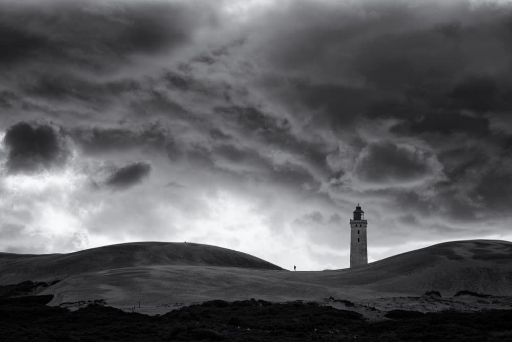 Dramatic Lighthouse Dunes by Andreas Klesse — canvas wall art