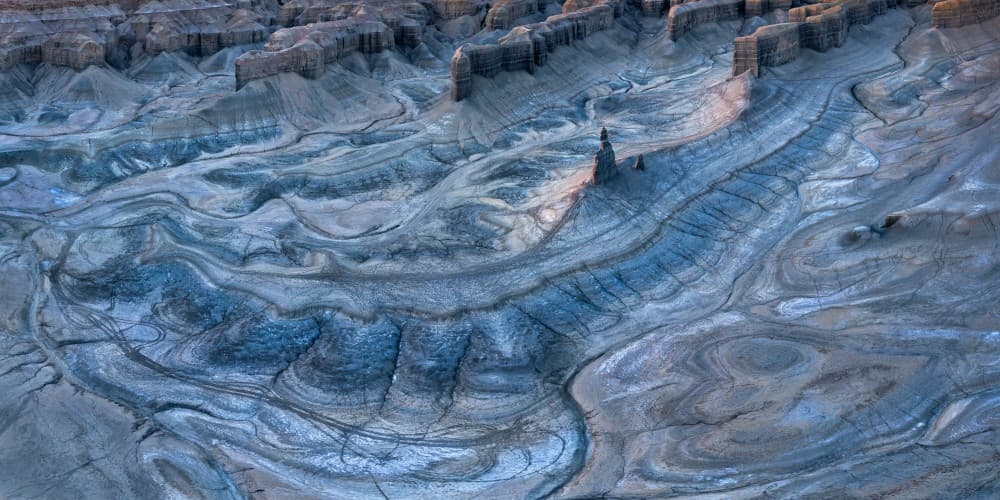 Blue Badlands Landscape by John Fan — canvas wall art