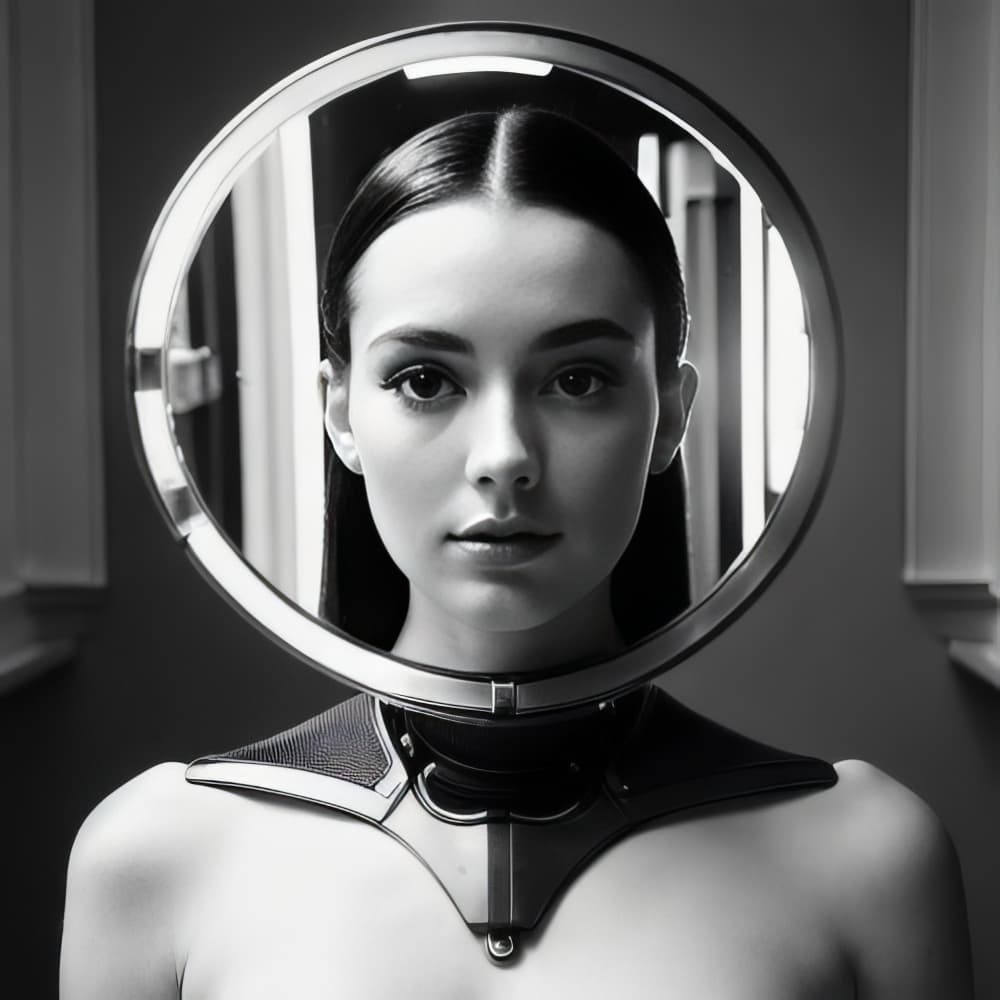 Futuristic Mirror Gaze by INCOGNITO — canvas wall art