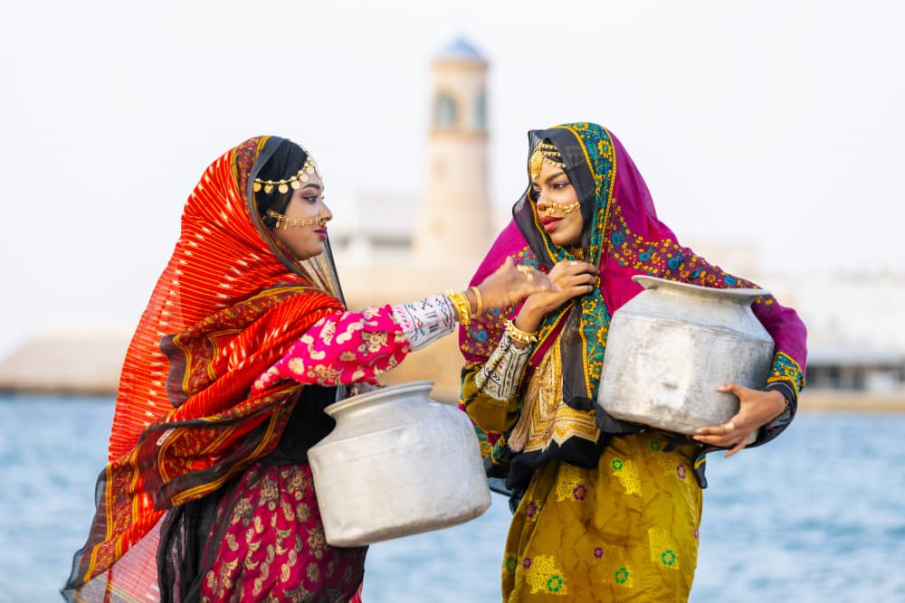 Traditional Women By The Sea by Ziyad AL Maashari — canvas wall art
