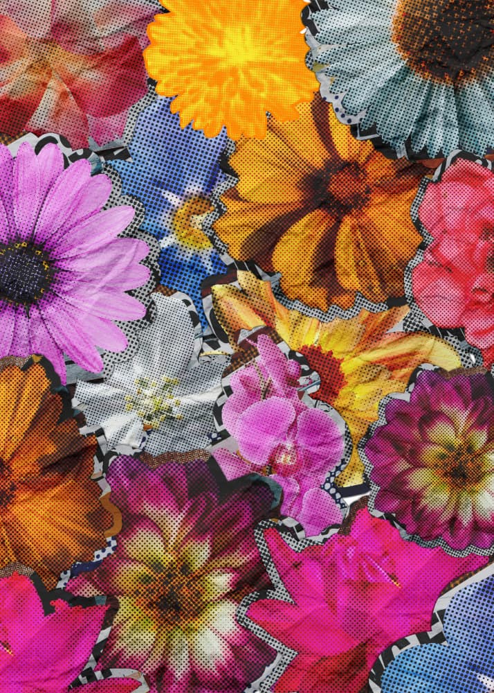 Vibrant Pop Art Flowers by RS LAB STUDIO — canvas wall art