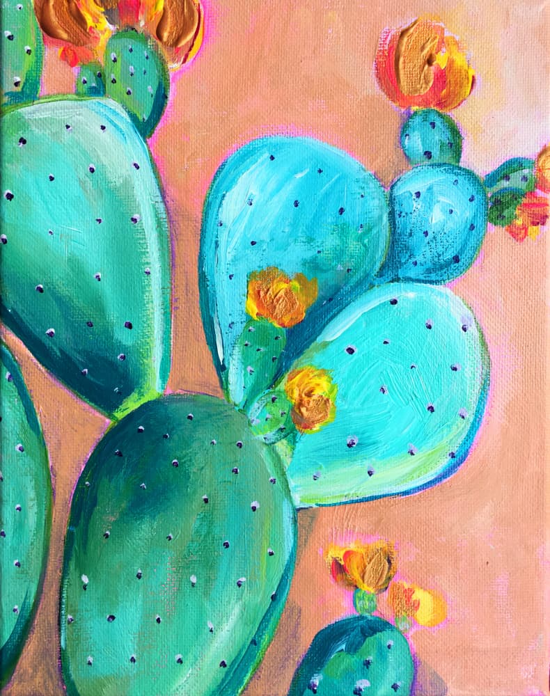 Vibrant Desert Cacti by Christine Lindstrom — canvas wall art