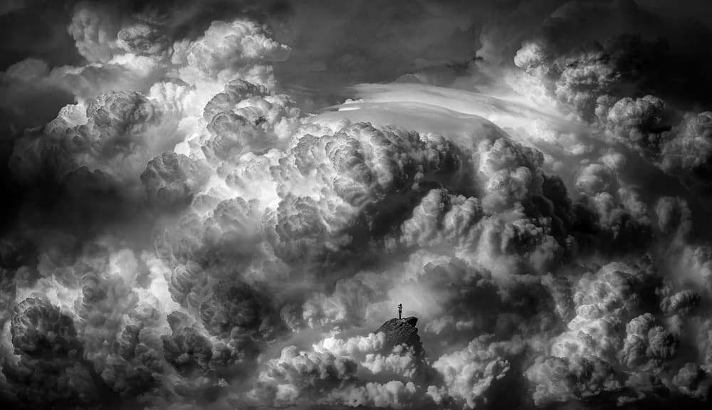 Alone Above The Clouds by Like He — canvas wall art