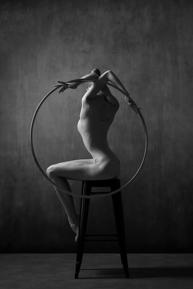 Nude Dancer with Hoop by Natalya Sleta — canvas wall art
