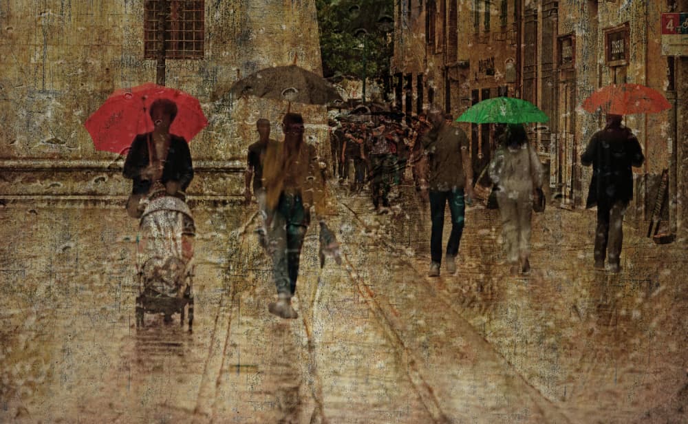 Textured Rainy City by Isabelle DUPONT — canvas wall art