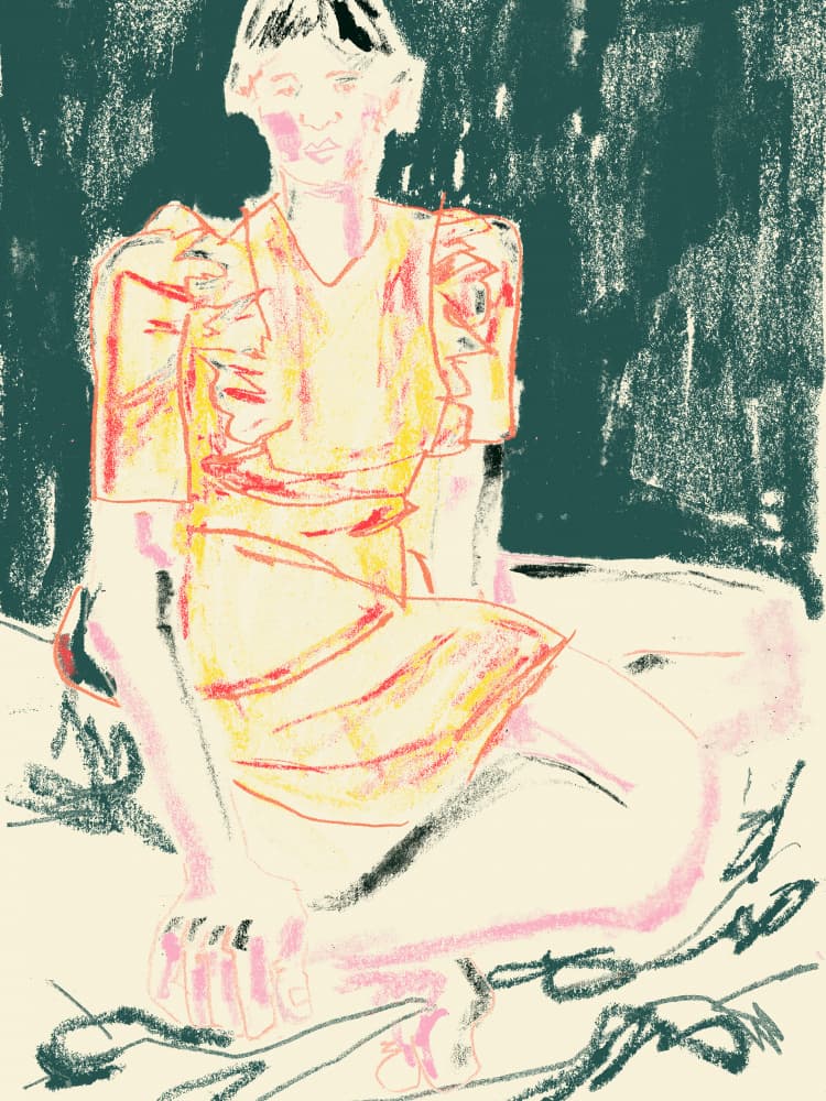 Woman in Yellow Dress by Francesco Gulina — canvas wall art