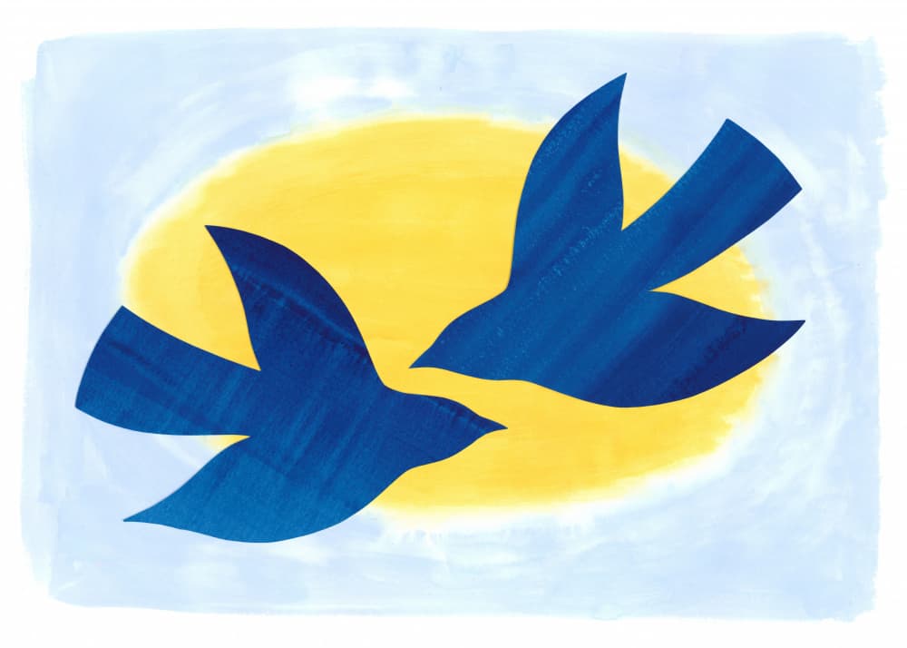 Blue Birds by Isabelle Brent — canvas wall art